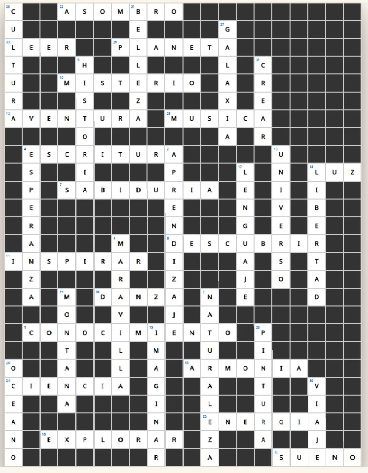 Print-ready black-and-white crossword grid exported from the editor
